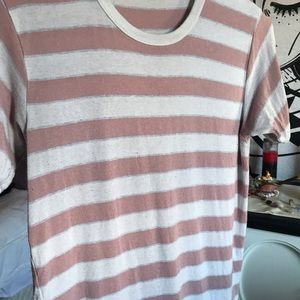 pink and white striped crop top